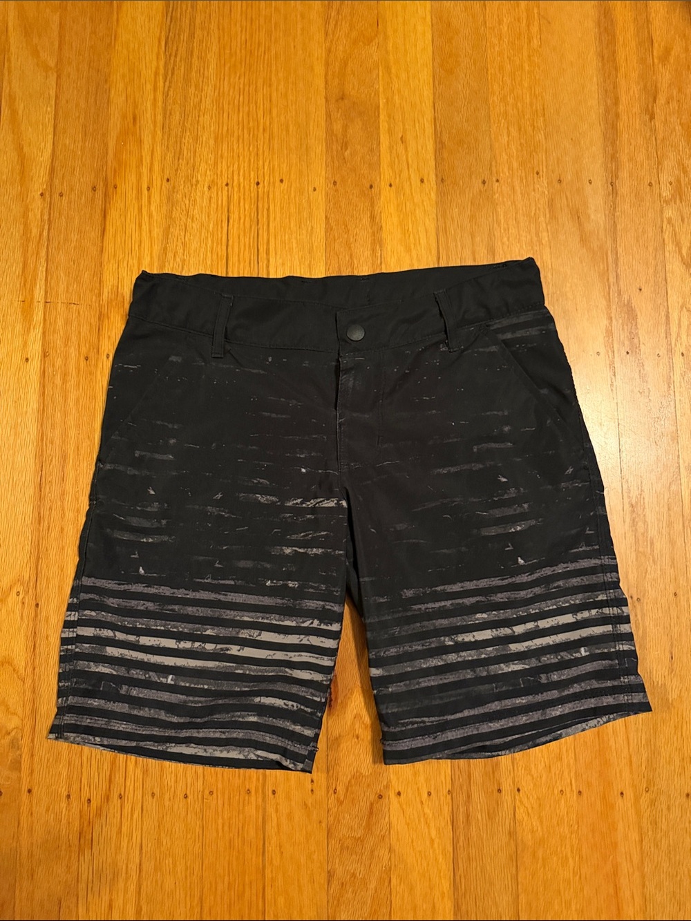art class Boys Black and Gray Striped Swim Trunks